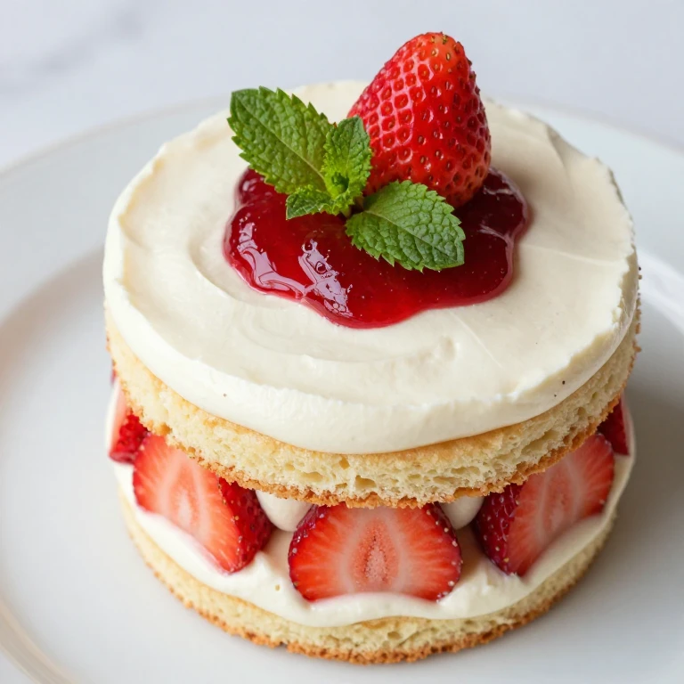 Strawberry prosecco cake with fluffy mascarpone mousse and mint
