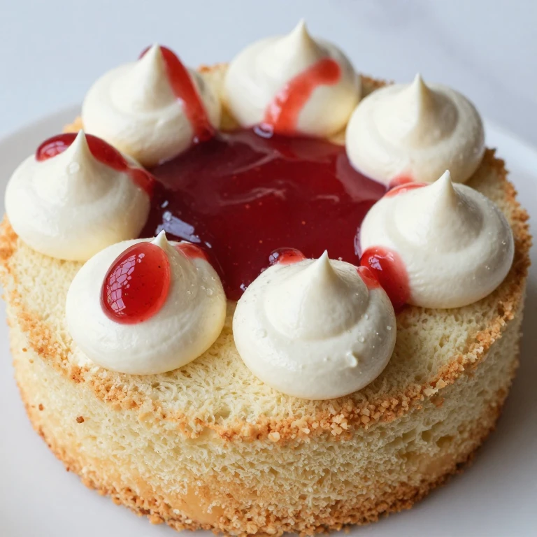 Earl Grey chiffon cake with mascarpone and strawberry-tea curd