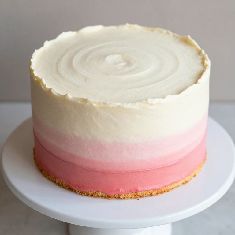 Ombré strawberry cake with gradient pink buttercream frosting