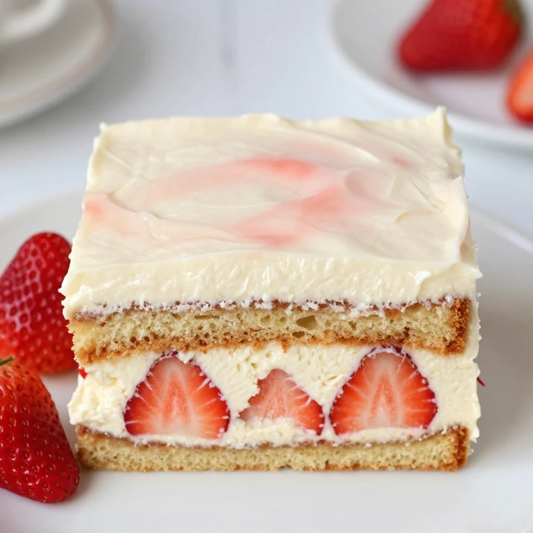 Strawberry tiramisu cake with mascarpone cream and fresh berries