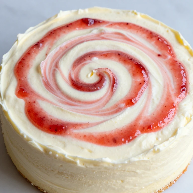 Lemon cake with strawberry curd and cream cheese frosting swirl