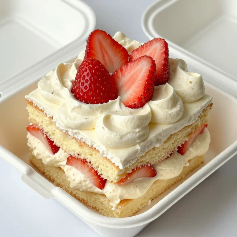 Strawberry shortcake bento with whipped mascarpone cream and fresh strawberries