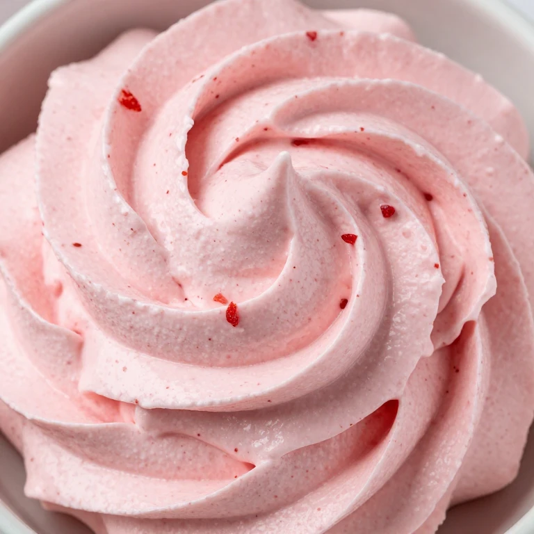 voluminous whipped pink strawberry frosting with airy peaks