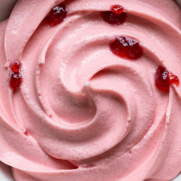 vibrant pink strawberry jam cream cheese frosting with visible jam swirls