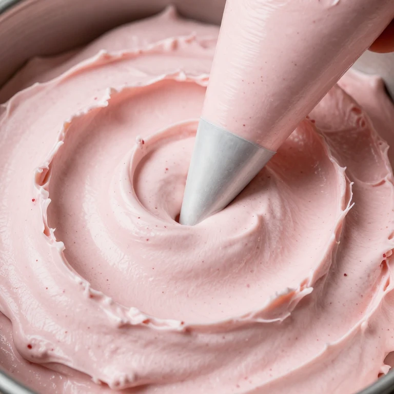 smooth dairy-free vegan strawberry cream cheese frosting with pink hue