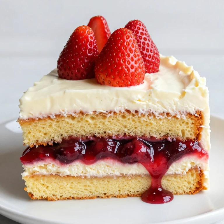 Cornmeal cake with strawberry compote and mascarpone cream
