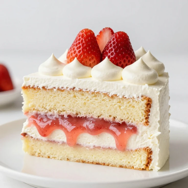 Yogurt cake with strawberry curd and whipped cream frosting