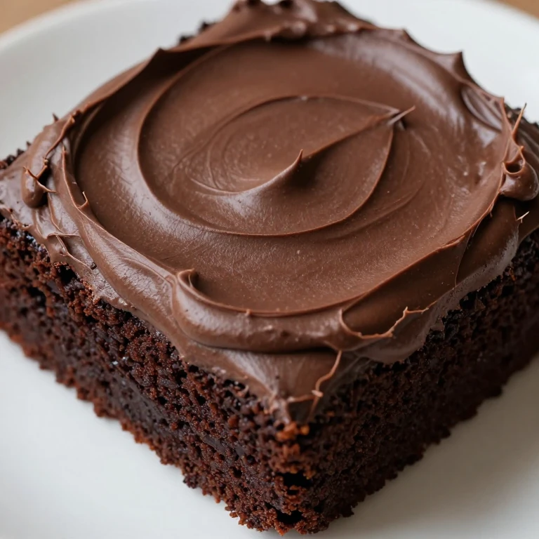 Double-cocoa fudge sheet cake with dark chocolate sour cream frosting