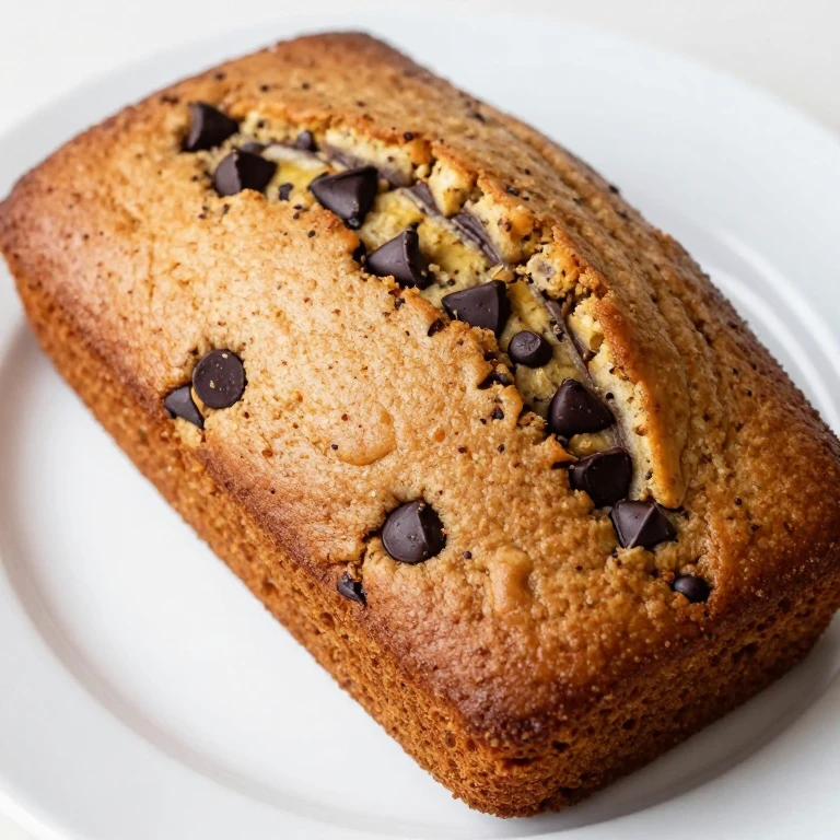 Banana chocolate chip sheet cake with melted chocolate chips