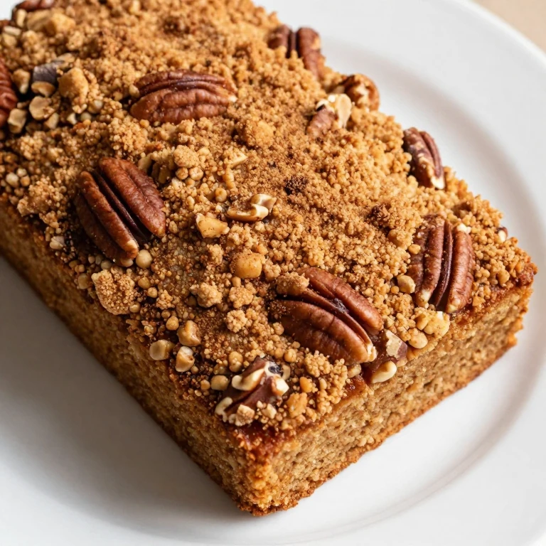 Cinnamon crumb sheet cake with pecan topping