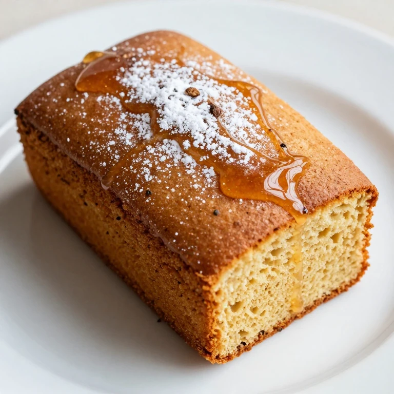 Cardamom honey sheet cake with honey glaze and powdered sugar