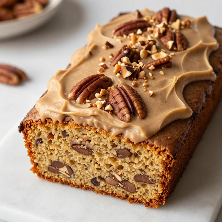 Brown butter pecan sheet cake with brown butter frosting and toasted pecans