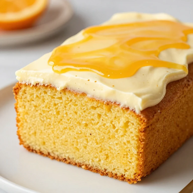 Cardamom orange sheet cake with orange glaze and citrus brightness