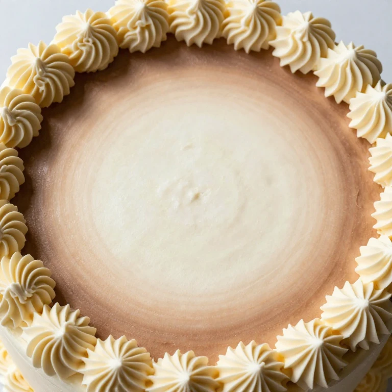 Cake with piped shell border and ombre-colored center bands