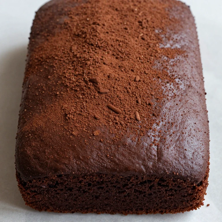 dark chocolate espresso sheet cake with crushed cocoa nibs on top