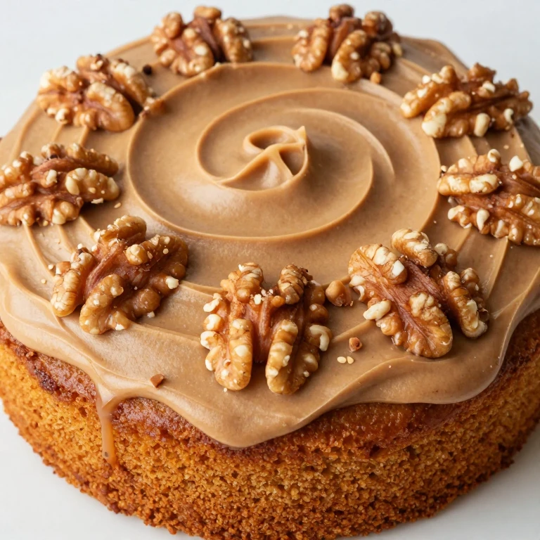 maple walnut sheet cake with brown butter frosting and walnut pieces