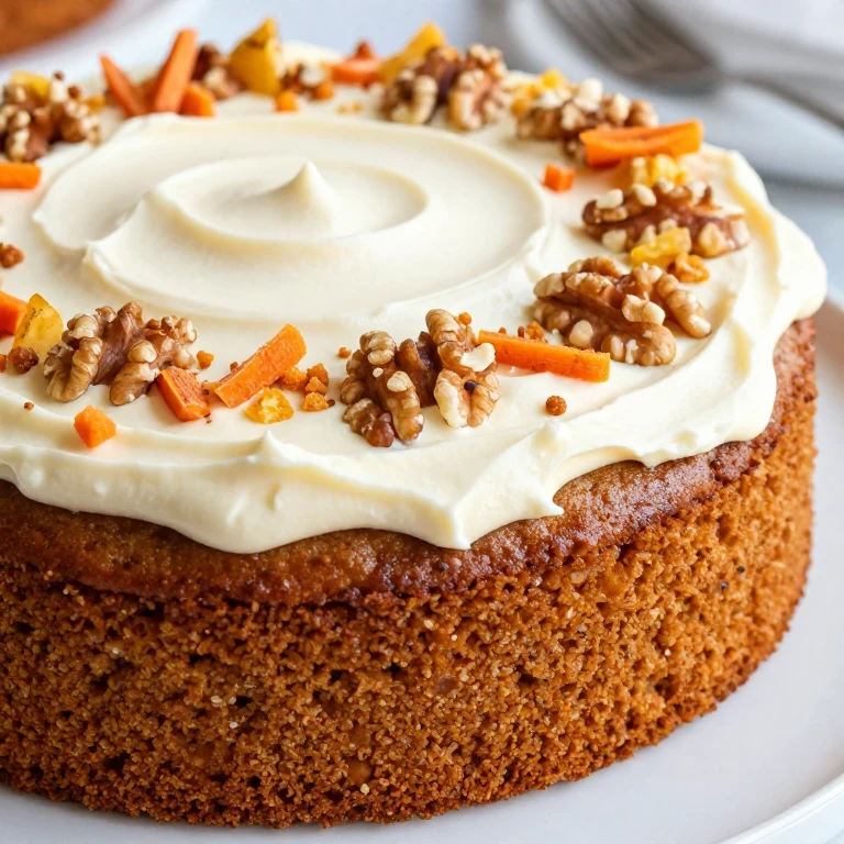 brown butter carrot sheet cake with cream cheese frosting and walnuts