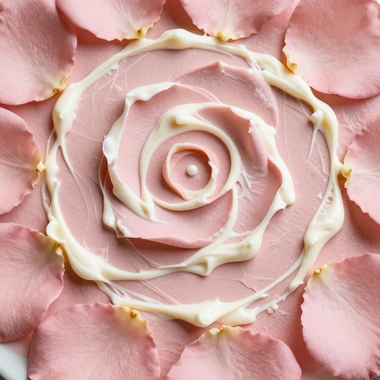 Dusty rose dragged petal rose with blush and cream buttercream layers