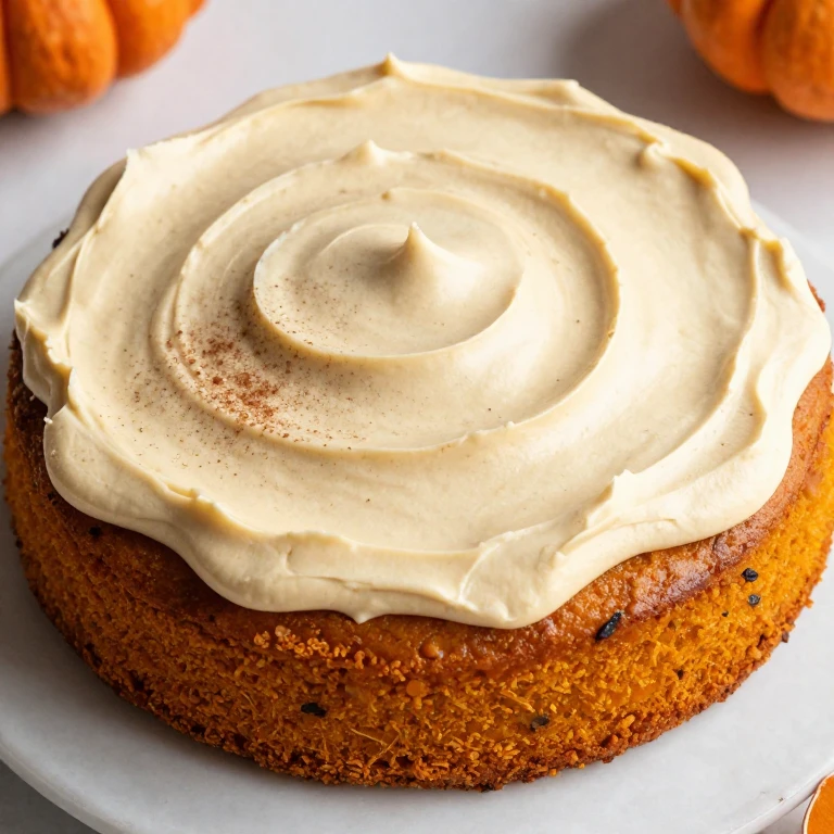 Pumpkin cake with cinnamon cream cheese frosting
