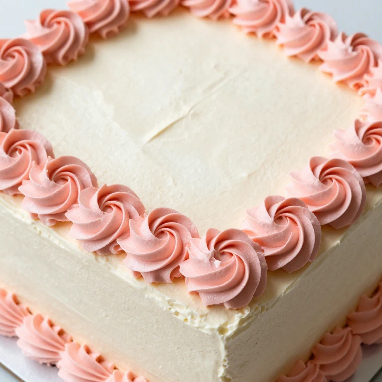 Decorated sheet cake with pink buttercream rosette border piping