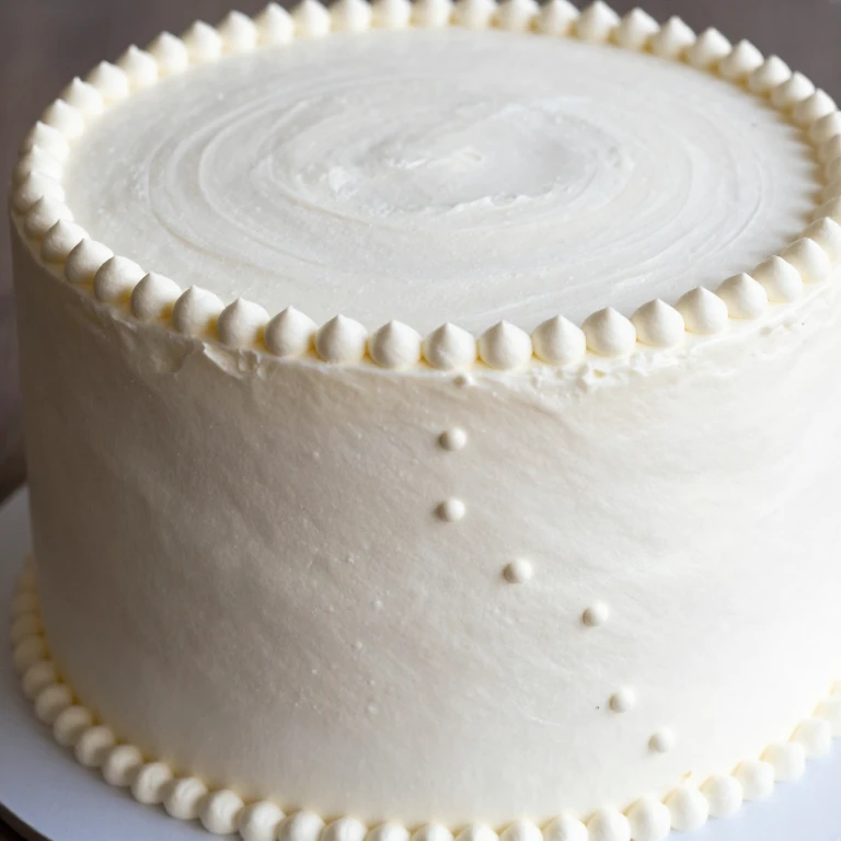 Elegant white cake with cascading piped dot detail flowing down side