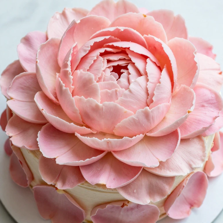 Sheet cake with blush and deep pink buttercream peony flowers