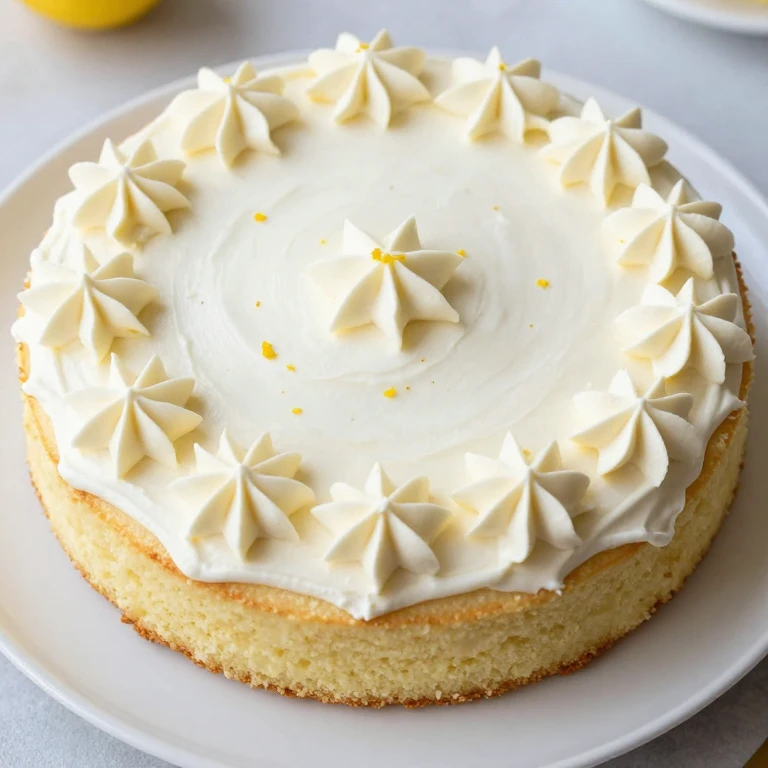 Lemon sheet cake with piped white buttercream stars and zest