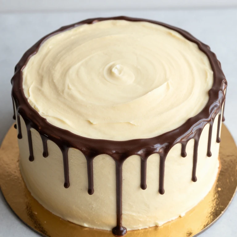 Sheet cake with smooth buttercream top and glossy chocolate ganache drips