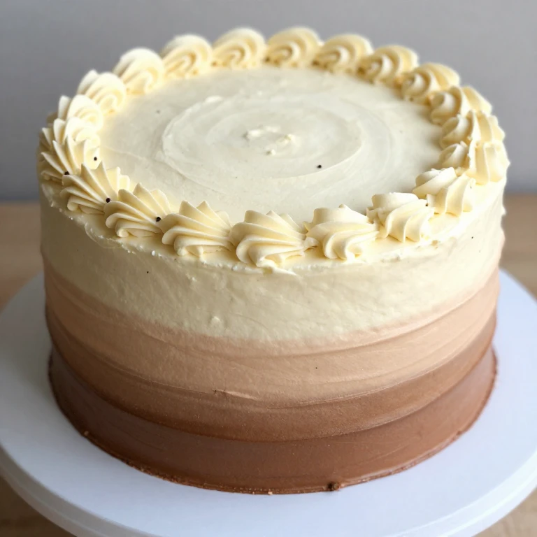 Sheet cake with three-tone ombré buttercream gradient and piped dots