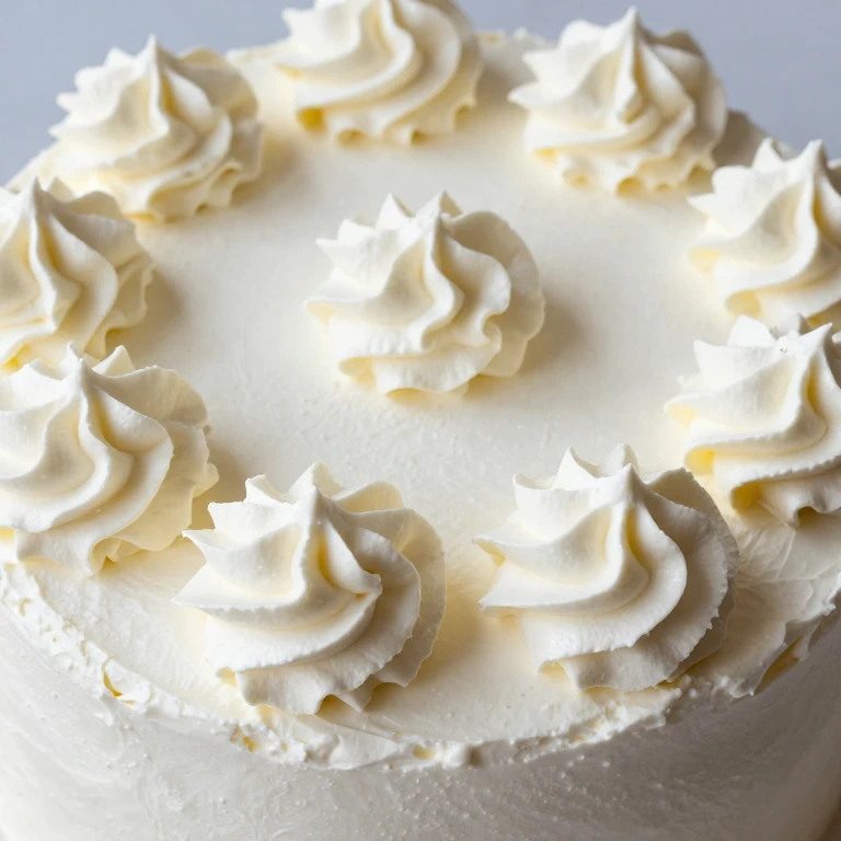 Sheet cake with whipped cream cloud dollops and peaked swirled texture