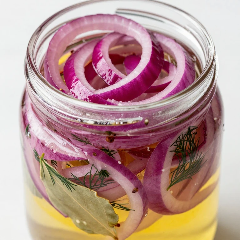 Lemon and dill pickled red onions with fresh citrus brine