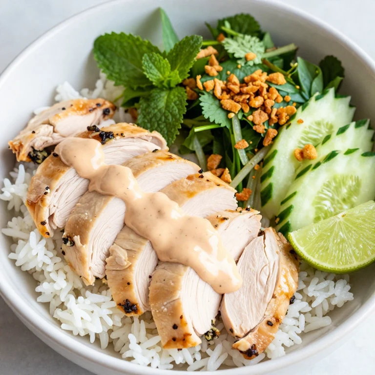 Ginger-garlic chicken with sambal aioli, herb salad, and fried shallots