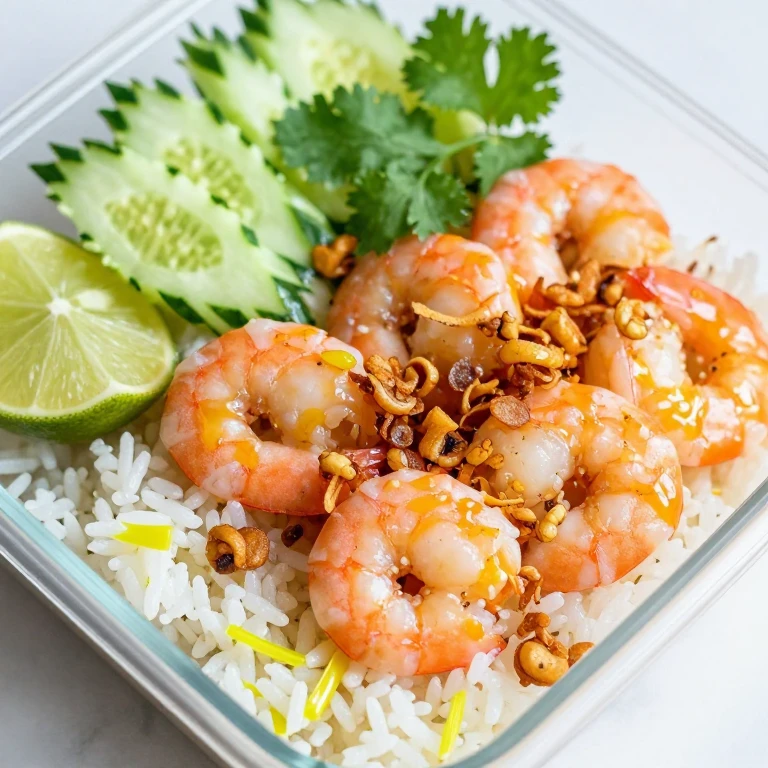 Citrus shrimp with crispy shallots over lime jasmine rice