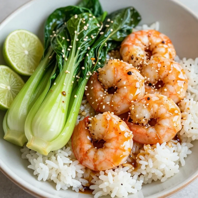 Miso-ginger shrimp with charred bok choy and sesame seeds