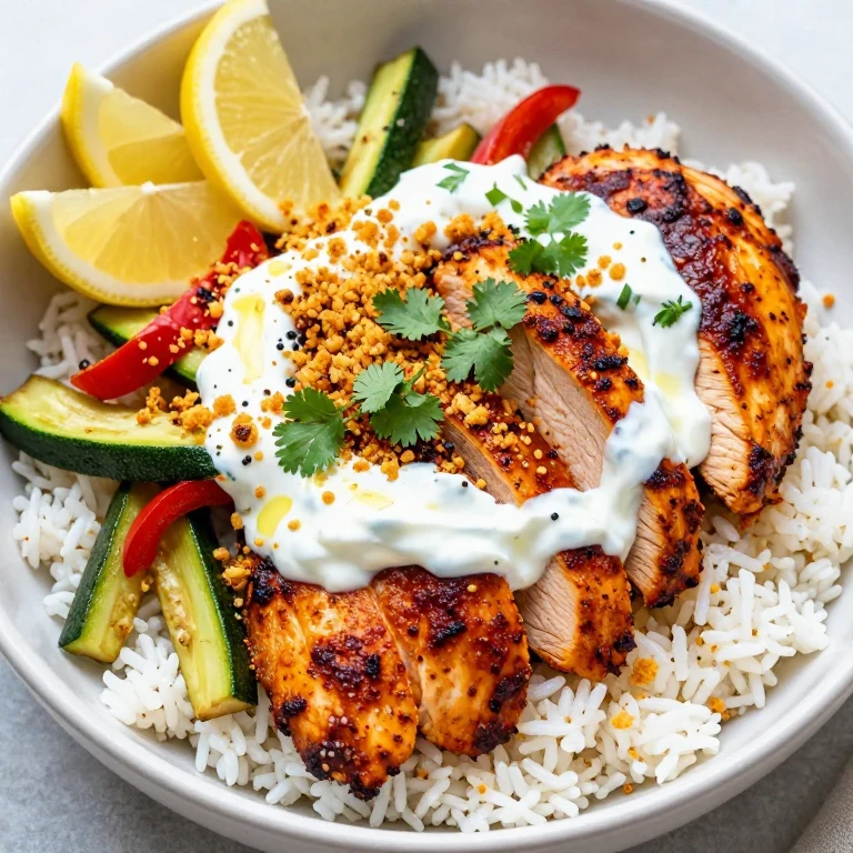 Harissa chicken with Greek yogurt drizzle and toasted panko