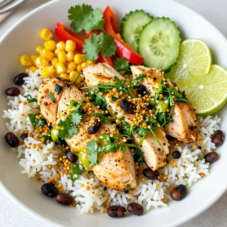 Cilantro-lime chicken with crispy black beans and fresh vegetables