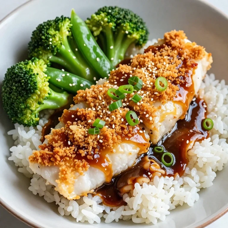 Miso-butter cod with golden breadcrumb crust and vegetables