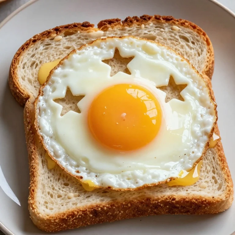 Star-shaped bread with fried egg in center hole