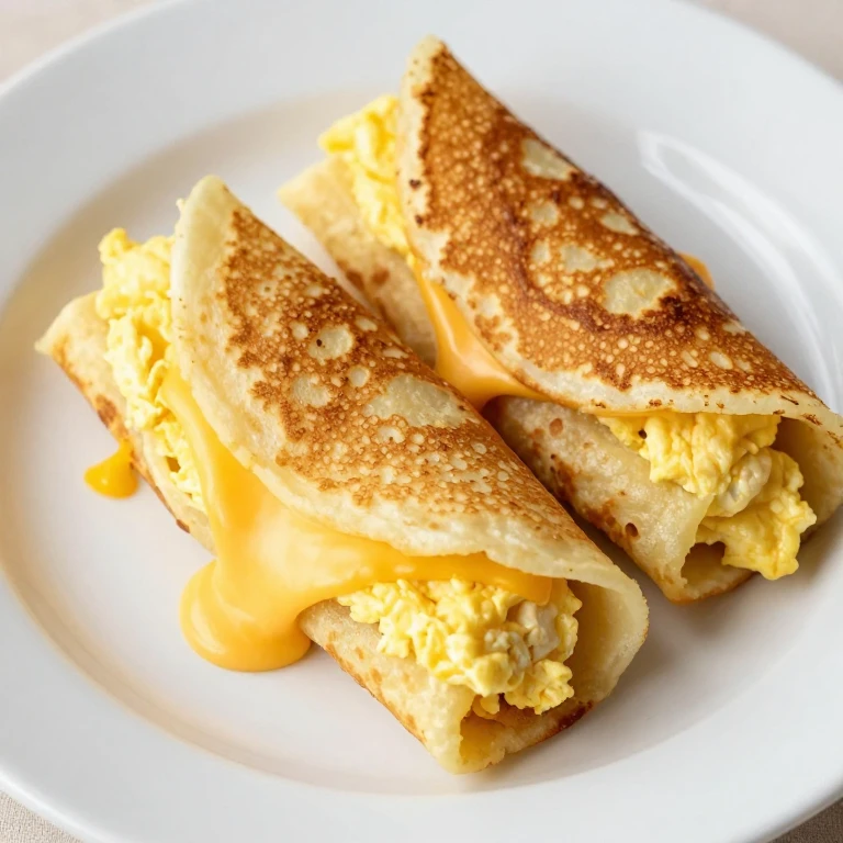 Pancake-wrapped egg and cheese sticks