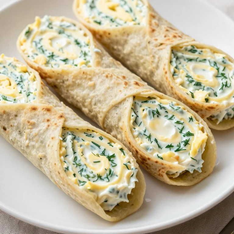 Spiral egg salad pinwheels with fresh herbs