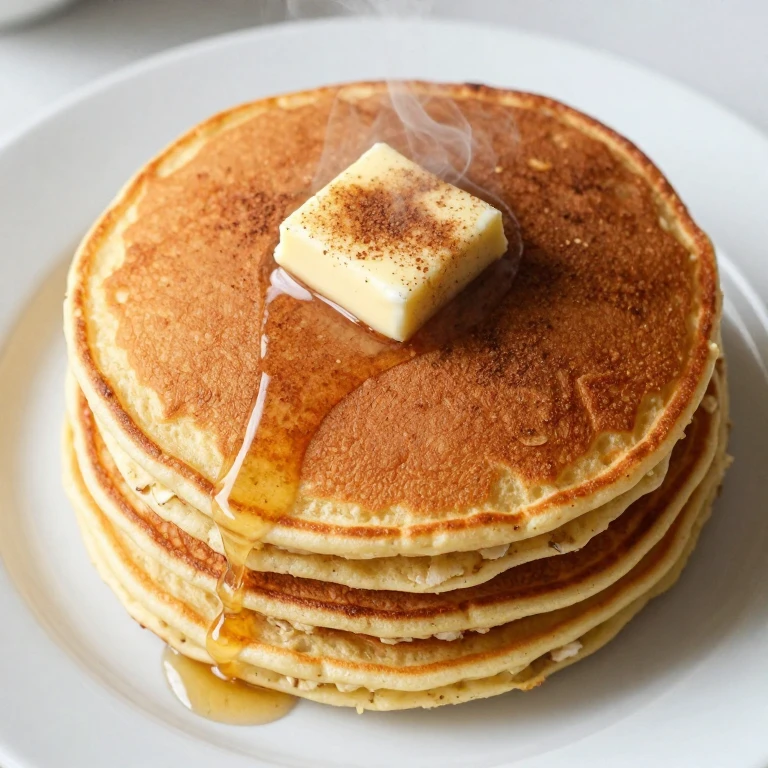 Golden banana-oat pancakes with crispy edges on white plate