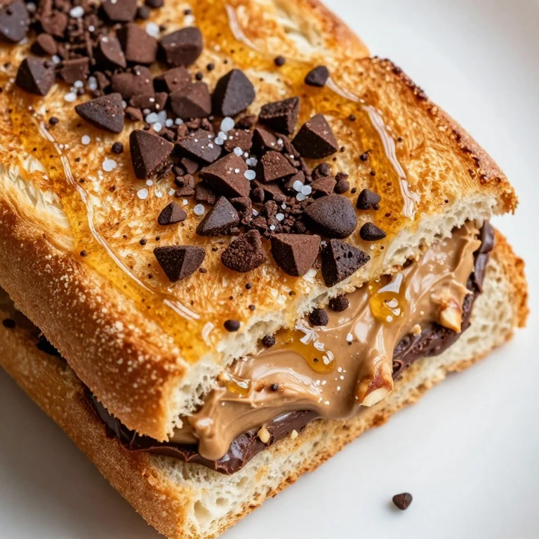 brioche sandwich with almond butter, cocoa nibs, and honey