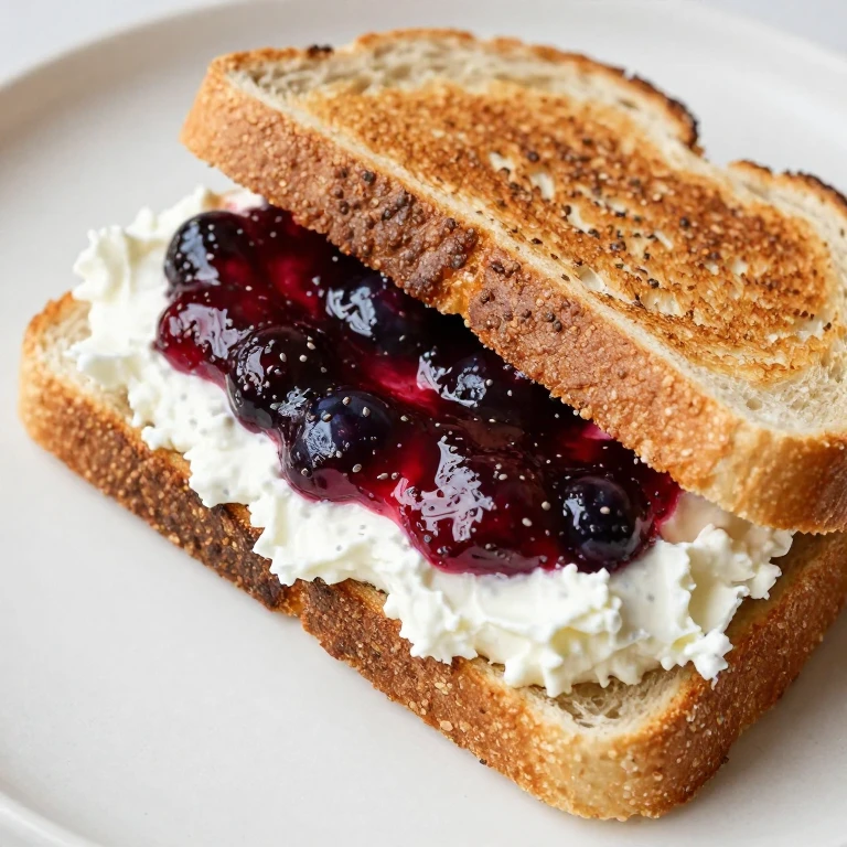 multigrain sandwich with cottage cheese and berry chia jam